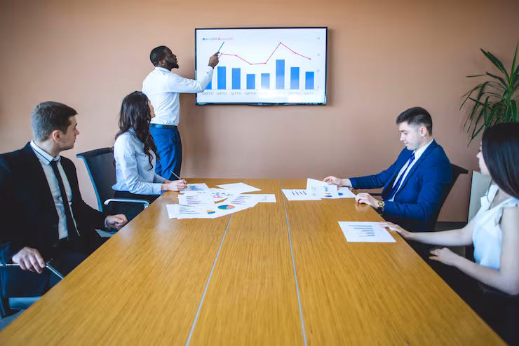 Ilustração de gestão empresarial e sucesso